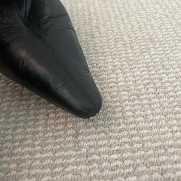 BY FAR STEVIE BLACK CREASED LEATHER BOOT - Picture 6 of 7